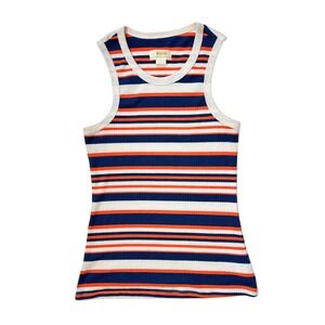 Maeve Anthropologie Ribbed Striped Racerback Tank Size Small